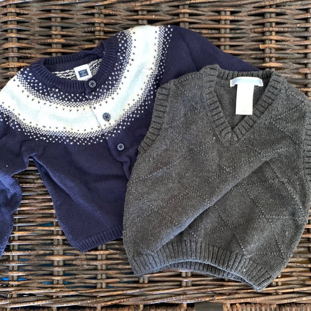 Janie and Jack sweater and sweater vest, 6-12 months
